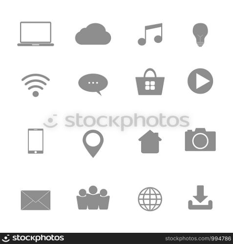 Internet web icons set on white background