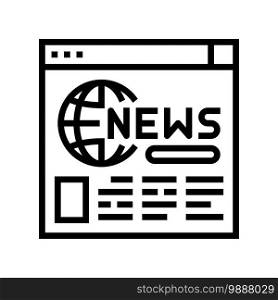 internet web page news line icon vector. internet web page news sign. isolated contour symbol black illustration. internet web page news line icon vector illustration