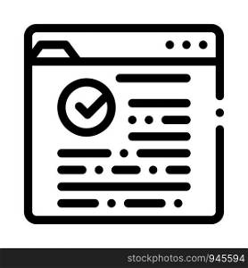 Internet Web Site With Approved Mark Vector Icon Thin Line. Approved Sign On Document File And Hands, Computer Monitor And Smartphone Display Concept Linear Pictogram. Monochrome Contour Illustration. Internet Web Site With Approved Mark Vector Icon