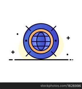 Internet, Web, World, Computing Business Logo Template. Flat Color