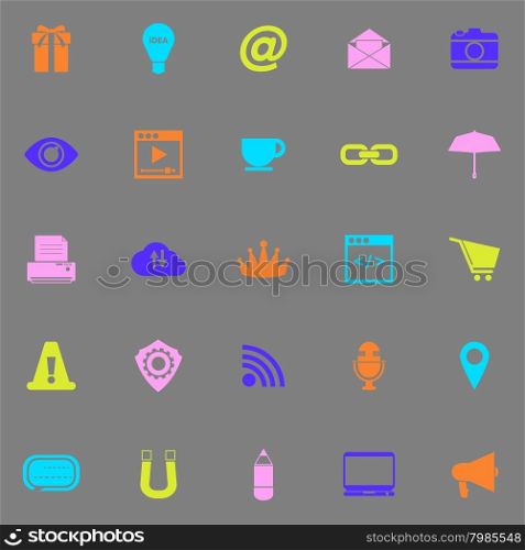 Internet website color icons on grey background, stock vector