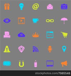 Internet website color icons on grey background, stock vector