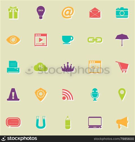 Internet website flat icons with shadow, stock vector