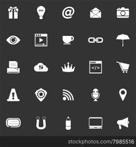 Internet website icons on grey background, stock vector