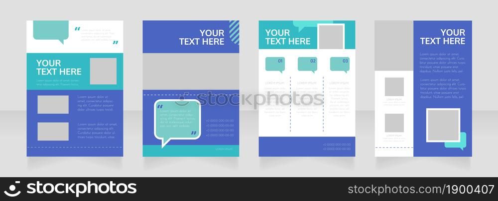 Interpersonal communication blank brochure layout design. Service info. Vertical poster template set with empty copy space for text. Premade corporate reports collection. Editable flyer paper pages. Interpersonal communication blank brochure layout design