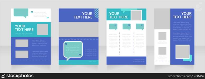 Interpersonal communication blank brochure layout design. Service info. Vertical poster template set with empty copy space for text. Premade corporate reports collection. Editable flyer paper pages. Interpersonal communication blank brochure layout design