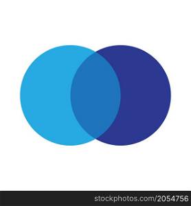 Intersecting circles. Blue and cyan. Merge concept. Colored icon. Business background. Vector illustration. Stock image. EPS 10.. Intersecting circles. Blue and cyan. Merge concept. Colored icon. Business background. Vector illustration. Stock image.