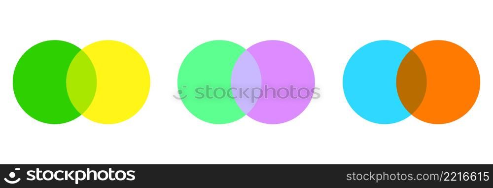 Intersecting circles. Colored icon. Merge concept. Business background. Vector illustration. Stock image. EPS 10.. Intersecting circles. Colored icon. Merge concept. Business background. Vector illustration. Stock image.