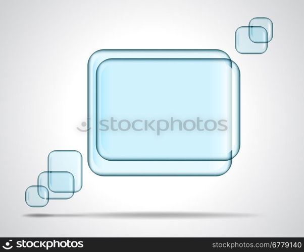 Intersecting square glass plates may be used as text placeholder