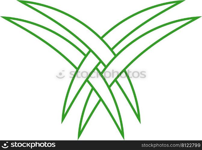 Intertwined palm leaves tourist logo Saudi Arabia