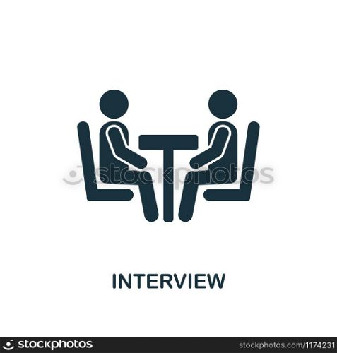 Interview creative icon. Simple element illustration. Interview concept symbol design from human resources collection. Can be used for web, mobile and print. web design, apps, software, print.. Interview creative icon. Simple element illustration. Interview concept symbol design from human resources collection. Perfect for web design, apps, software, print.
