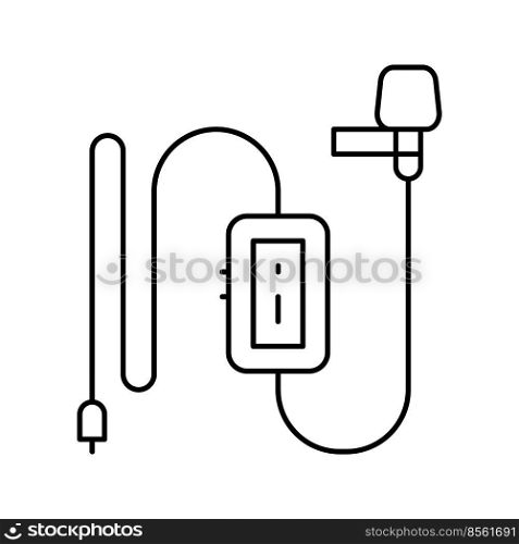 interview mic microphone line icon vector. interview mic microphone sign. isolated contour symbol black illustration. interview mic microphone line icon vector illustration