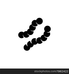 Intestinal Parasite Worms. Flat Vector Icon. Simple black symbol on white background. Intestinal Parasite Worms Flat Vector Icon