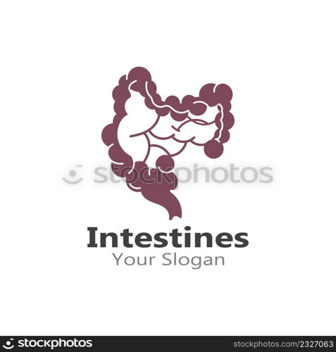 Intestine Icon Vector Logo Design Template Illustration