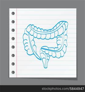 intestine on paper