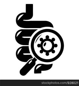 Intestine virus icon . Simple illustration of intestine virus vector icon for web design isolated on white background. Intestine virus icon , simple style