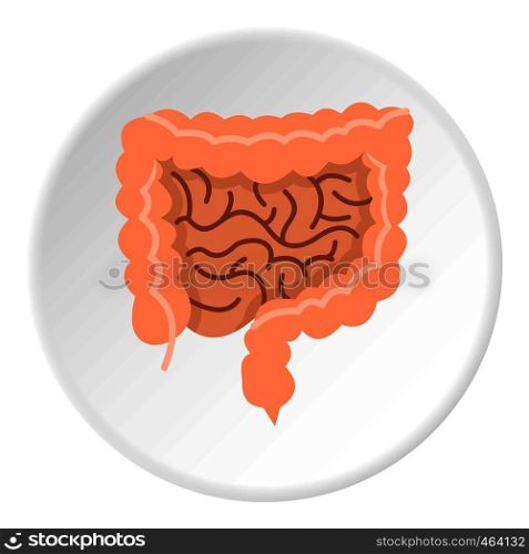 Intestines icon in flat circle isolated vector illustration for web. Intestines icon circle