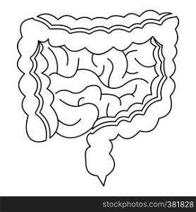 Intestines icon. Outline illustration of intestines vector icon for web. Intestines icon, outline style