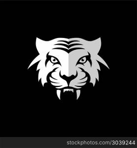 intimidating tiger front view theme logo template. intimidating tiger front view theme logo template vector