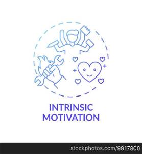 Intrinsic motivation concept icon. Motivation type idea thin line illustration. Doing activity for inherent satisfaction. Enhancing engagement. Vector isolated outline RGB color drawing. Intrinsic motivation concept icon