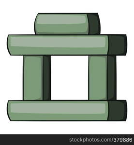 Inukshuk in Canada icon. Cartoon illustration of Inukshuk in Canada vector icon for web. Inukshuk in Canada icon, cartoon style