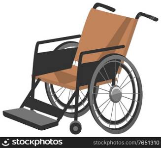 Invalid carriage single seater road buggy or self propelled vehicles for disabled people. Wheelchair for person with illness. Object isolated on white background. Vector illustration in flat style. Invalid Carriage, Wheelchair for Disabled People
