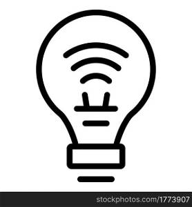 Invention smart lightbulb icon. Outline Invention smart lightbulb vector icon for web design isolated on white background. Invention smart lightbulb icon, outline style