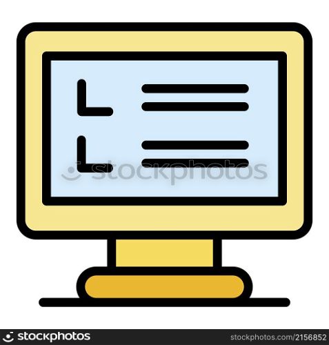 Inventory computer monitor icon. Outline inventory computer monitor vector icon color flat isolated. Inventory computer monitor icon color outline vector