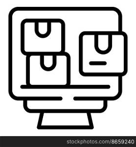 Inventory management icon outline vector. Digital control. Product system. Inventory management icon outline vector. Digital control
