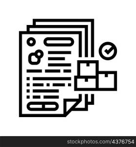 inventory paperwork line icon vector. inventory paperwork sign. isolated contour symbol black illustration. inventory paperwork line icon vector illustration