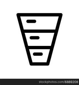 inverted funnel diagram, icon on isolated background