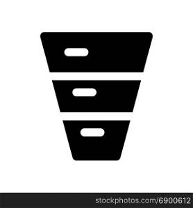 inverted funnel diagram, icon on isolated background