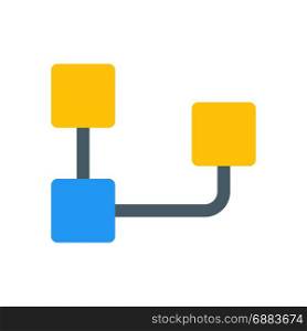 inverted organization chart, icon on isolated background,