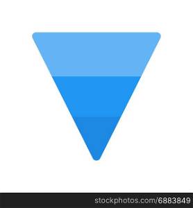 inverted pyramid, icon on isolated background,