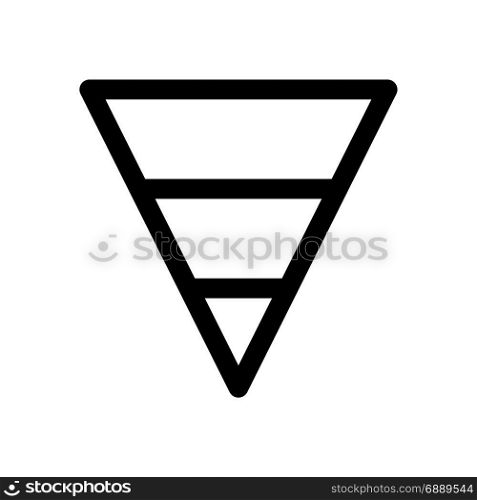 inverted pyramid, icon on isolated background