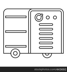 Inverter welding machine icon in outline style isolated vector illustration. Inverter welding machine icon outline