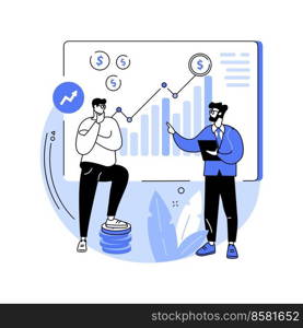 Investing in a hedge fund isolated cartoon vector illustrations. Businessman talking with hedge funding advisor, money investment, financial strategy and risk, stock market vector cartoon.. Investing in a hedge fund isolated cartoon vector illustrations.