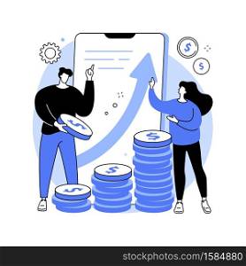 Investment abstract concept vector illustration. Investment benefit, financial adviser, stock broker, income dividends, interest, rental income, foreign currency exchange rates abstract metaphor.. Investment abstract concept vector illustration.