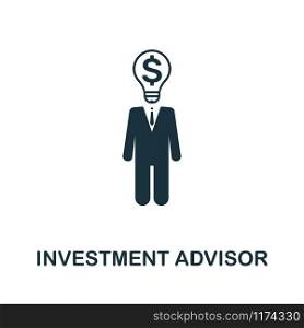 Investment Advisor vector icon illustration. Creative sign from investment icons collection. Filled flat Investment Advisor icon for computer and mobile. Symbol, logo vector graphics.. Investment Advisor vector icon symbol. Creative sign from investment icons collection. Filled flat Investment Advisor icon for computer and mobile