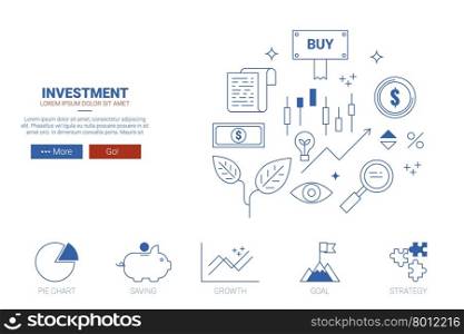 Investment concept flat design for landing page website or magazine illustration print