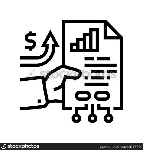 investment digital finance business line icon vector. investment digital finance business sign. isolated contour symbol black illustration. investment digital finance business line icon vector illustration