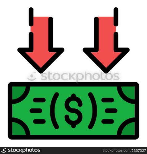 Investment dollar icon. Outline investment dollar vector icon color flat isolated. Investment dollar icon color outline vector