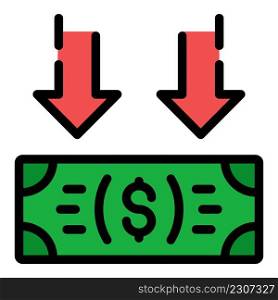 Investment dollar icon. Outline investment dollar vector icon color flat isolated. Investment dollar icon color outline vector