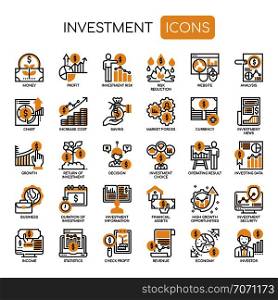 Investment Elements , Thin Line and Pixel Perfect Icons