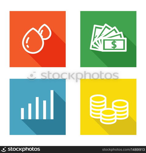 Investment flat icon vector. Design in square shape.