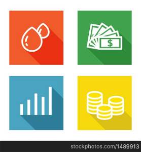 Investment flat icon vector. Design in square shape.