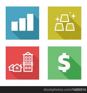 Investment flat icon vector. Design in square shape.
