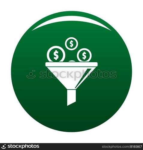 Investment icon. Simple illustration of investment vector icon for any design green. Investment icon vector green