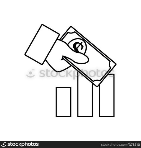 Investment Icon. Thin line design. Vector illustration.