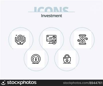 Investment Line Icon Pack 5 Icon Design. investing. business. investment. bulb. graph